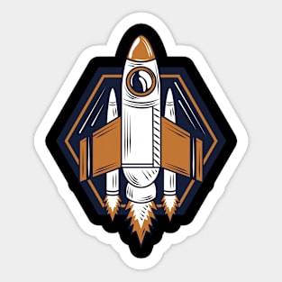 Space shuttle rocket spaceship vector illustration Sticker